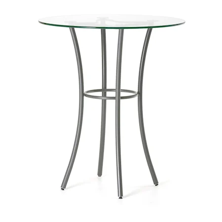 Customizable Lotus Bar Table with Round Glass Top and Splayed Legs